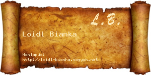 Loidl Bianka névjegykártya